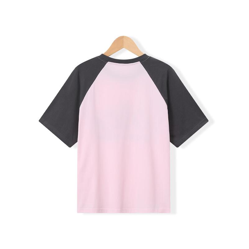 Mongtemore Girls' 2026 Summer Color-Block Print T-Shirt