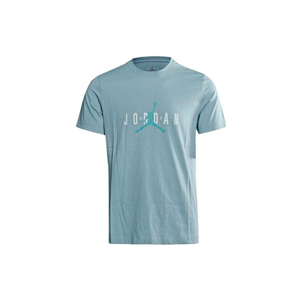 Air Jordan Logo Print Round Neck Casual Short Sleeve T-Shirt Men Tops Blue DM1463-366