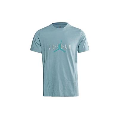 Air Logo Print Rundhals Casual Kurzarm T-Shirt Herren Tops Blau DM1463-366