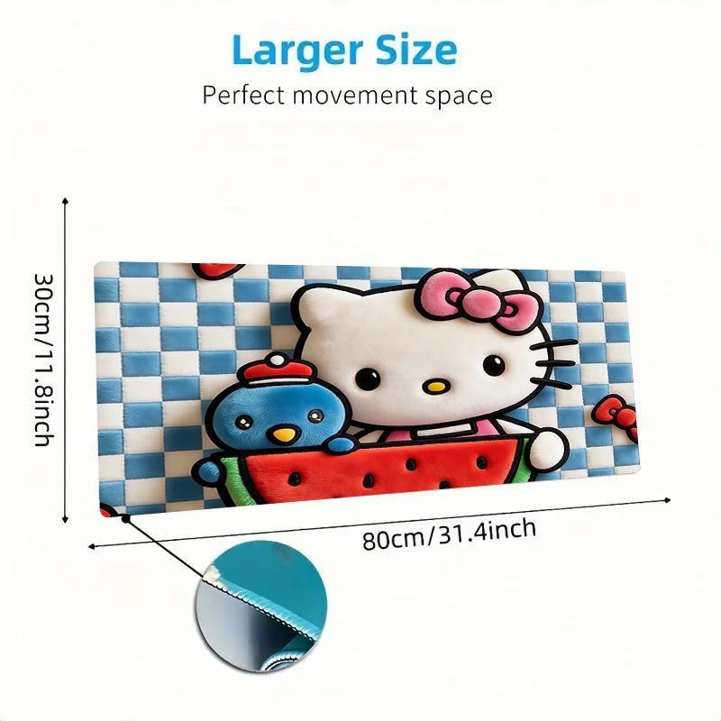 Hello Kitty And Friends Print Cushion Non-slip Laptop Tablet Big Mousepad XXL Mat Mini PC Playmat With Lock edge