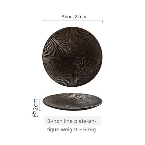 Japanese-style Tableware Ceramic Plate Breakfast Plate Sushi Flat Plate Home Creative Steak Plate Western Dinner Plate Set Plate