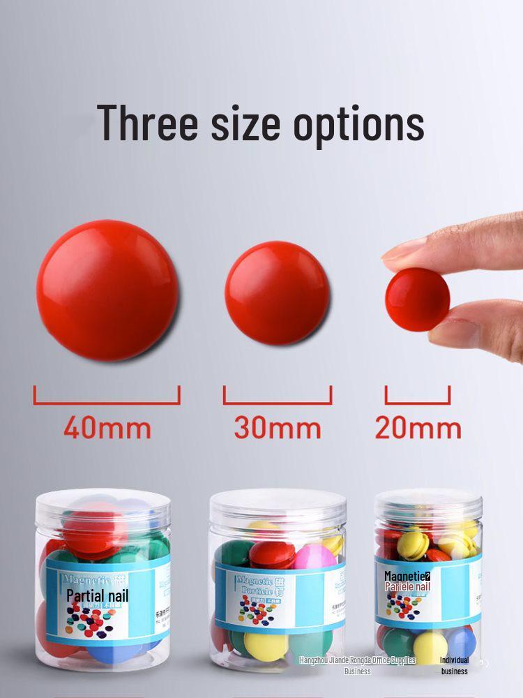 

Colored Round Magnetic Push Pins - Strong Magnets for Blackboard & Whiteboard 1 card 30mm / total 6 pieces