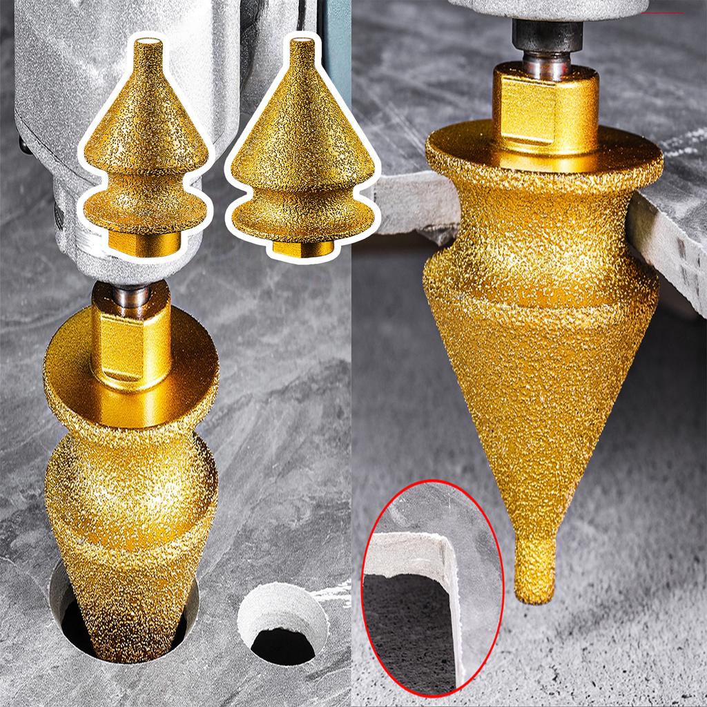 4 In 1 Stone Hole Enlarger Chamfer Bit for Ceramic Marble with M10 Thread for 100 Angles Grinder for Drilling Chamfering