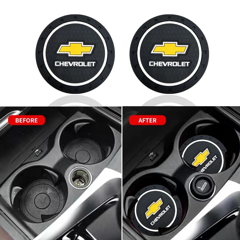 QAR3 1/2Pcs Car Auto Water Cup Slot Non-Slip Mat Water Cup Bottle Holder Mat For Chevrolet Colorado Cruze Spark Captiva Malibu Aveo