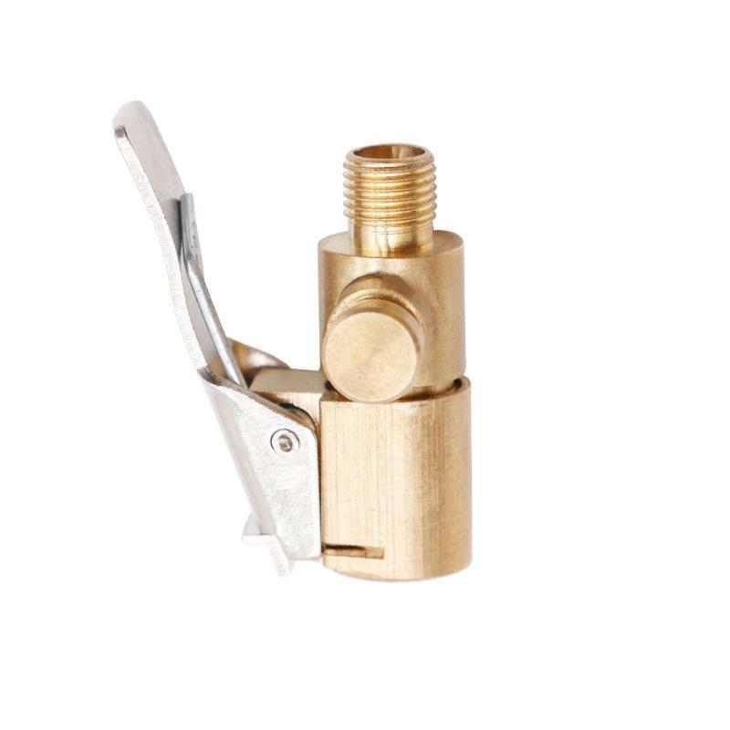 Heavy Duty Brass Air Chuck Adapter With Pressure Relief Valve Lock Clip For Car Bike Tire Inflation