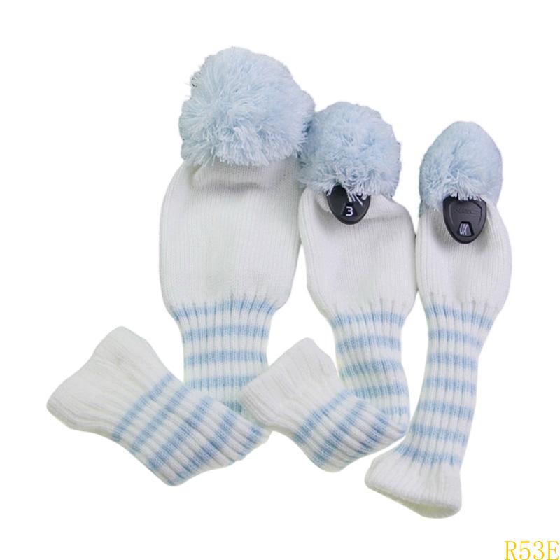 3pcs Golf Club Head Cover Knitted Styles Headcover Leisure Styles Golf Cover for Driver Protection and Longevity