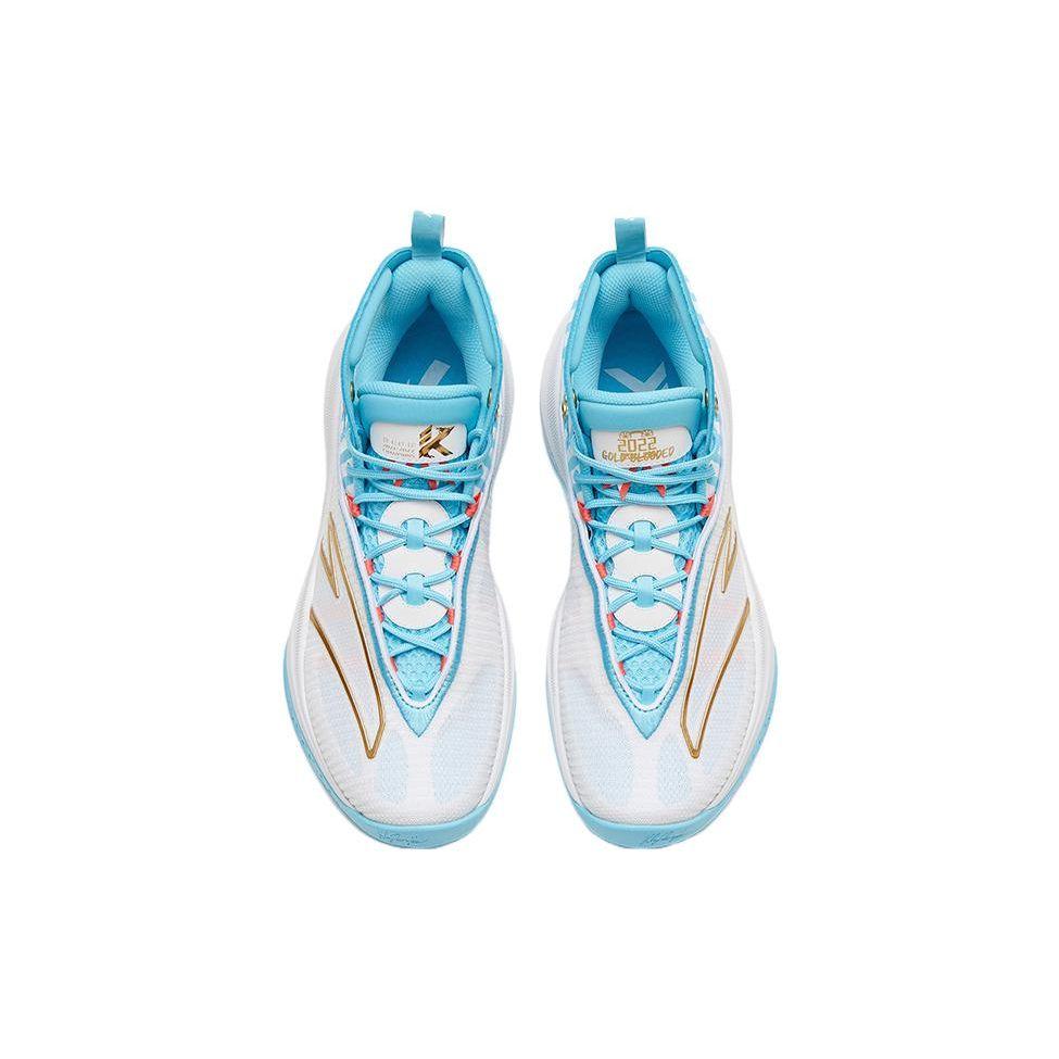 Anta KT8 Sailor Tang Non-Slip Wear-Resistant Shock Absorbing High-Top Basketball Shoes Men Basketball Shoes White Blue 112321101-4