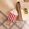 Creative Popcorn Plush Toy Pillow Keychain – Fun Food Simulation Pendant for Girls' Backpacks