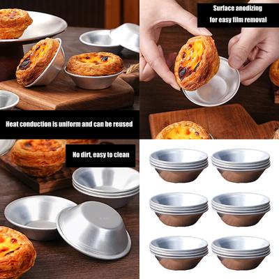24 Adet Yumurtalı Tart Kalıbı Alüminyum Küçük Tart Kalıpları Küçük Cupcake Kek Muffin Kurabiye Kalıpları Pişirme Kapları Pişirme için