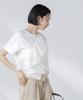 Nano Universe Asymmetrical Ruffle with Mixed Size F Women's T-Shirt Materials, White, 030, 673-5224303