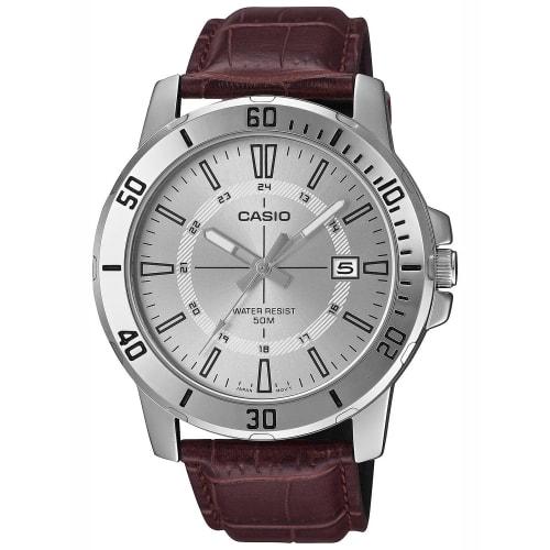 

CASIO Men s Brown Dress Watch MTP-VD01L-7CVUDF