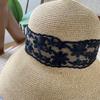 New Lace Edge Elegant Straw Hat Children's Summer Big Brim Sun Protection and UV Protection Sun Hat