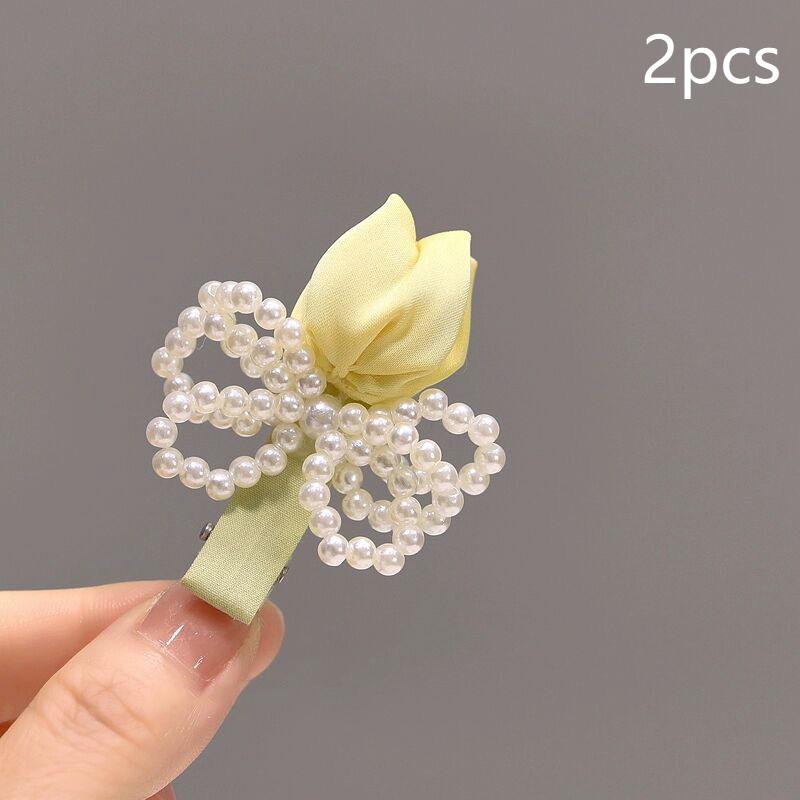 Gentle Diary~ Tulip Pearl Hairpin Fairy Mori Fairy Beauty Premium Sense Niche Bangs Side Headdress Hairpin