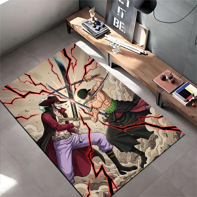Sword Duel Anime Characters Carpet suitable as a non-slip mat for the living room or bedroom sofa