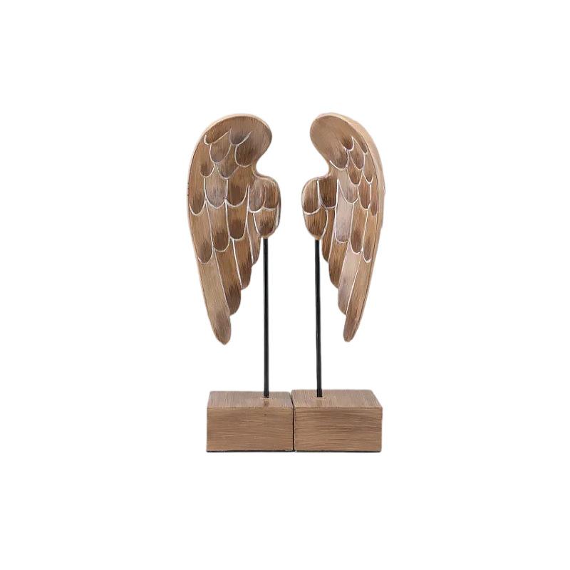 Resin Handicrafts Angel Wings Artistic Decorative Piece Wood Grain Wings Decorative Figurines Home Decoration Accessories