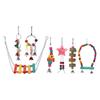 7 Stück Vogelspielzeug Set Vogekäfig Schaukel Kauspielzeug Glockenring Spielzeug Set Papagei Hängespielzeug Set