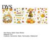 Holiday Party Supplies 4 Sheets Autumn Harvest Static Window Stickers, Maple Leaves Pumpkins Scarecrow Pickup Truck Reusable Glass Stickers