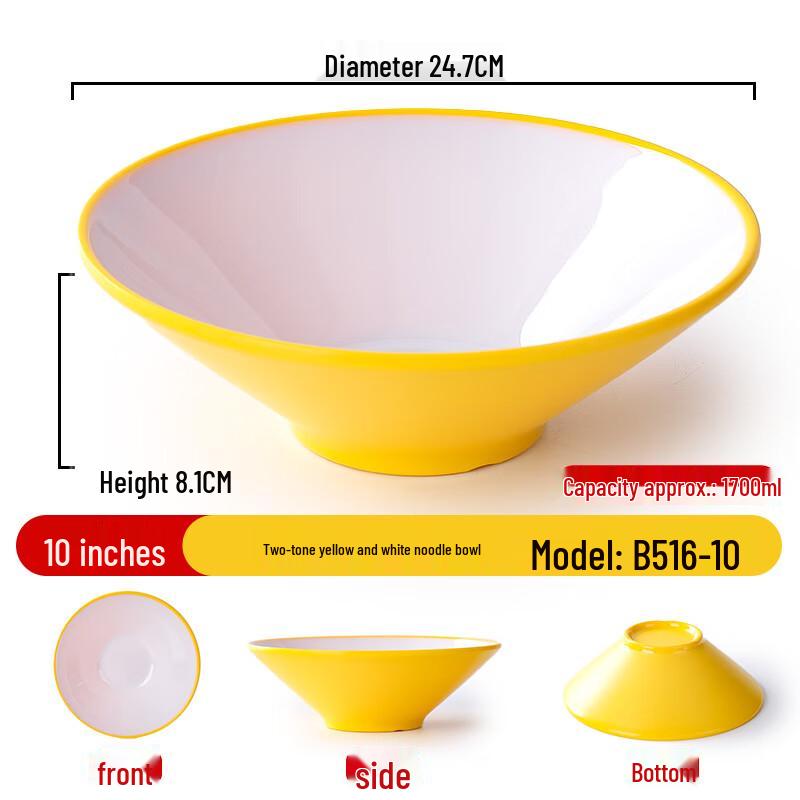 TianyaJing 10-inch Dual-Color Melamine Noodle Bowl