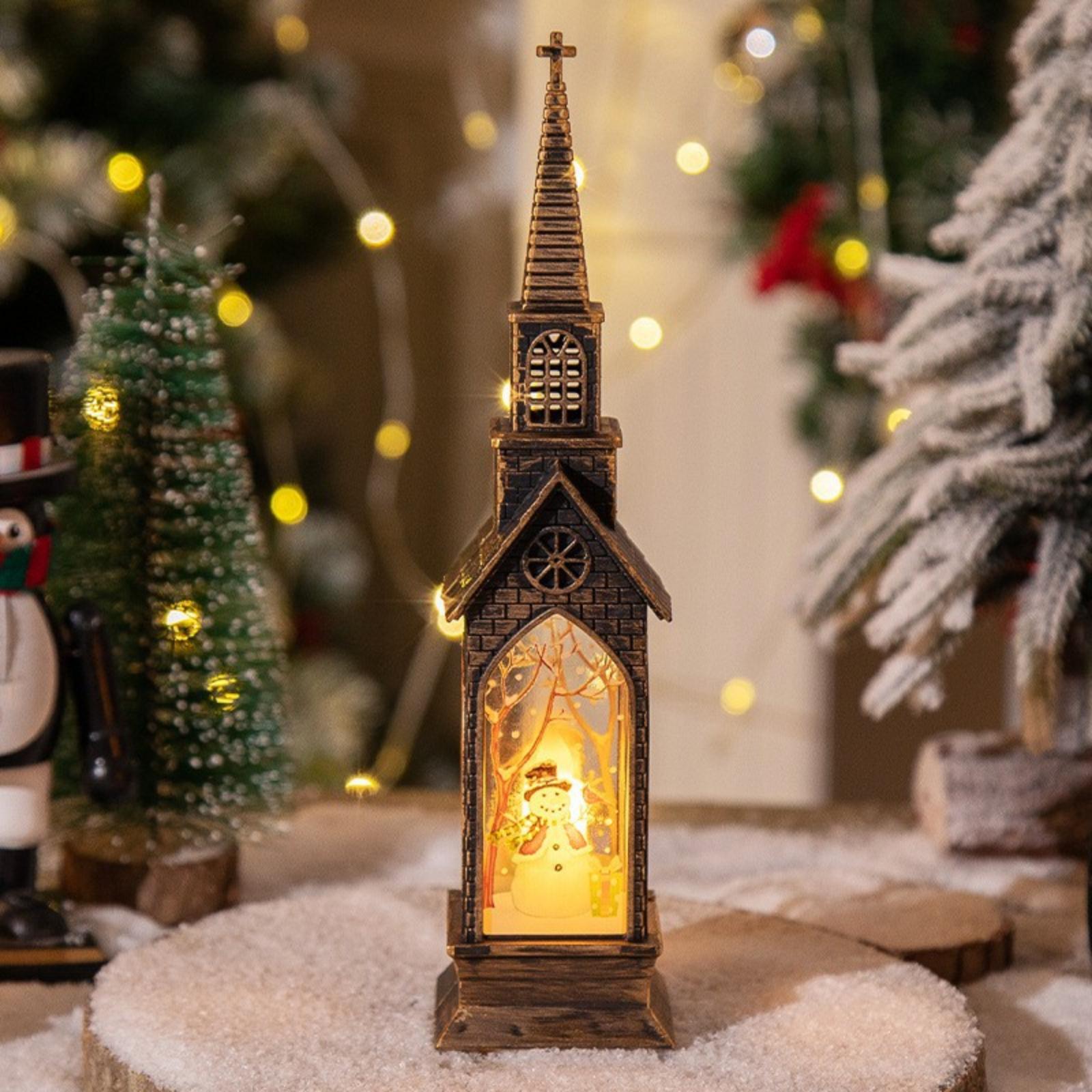

Decorative Christmas Illuminated House Ornaments Creative Night Lights Electronic Candle Lamps Christmas One Size