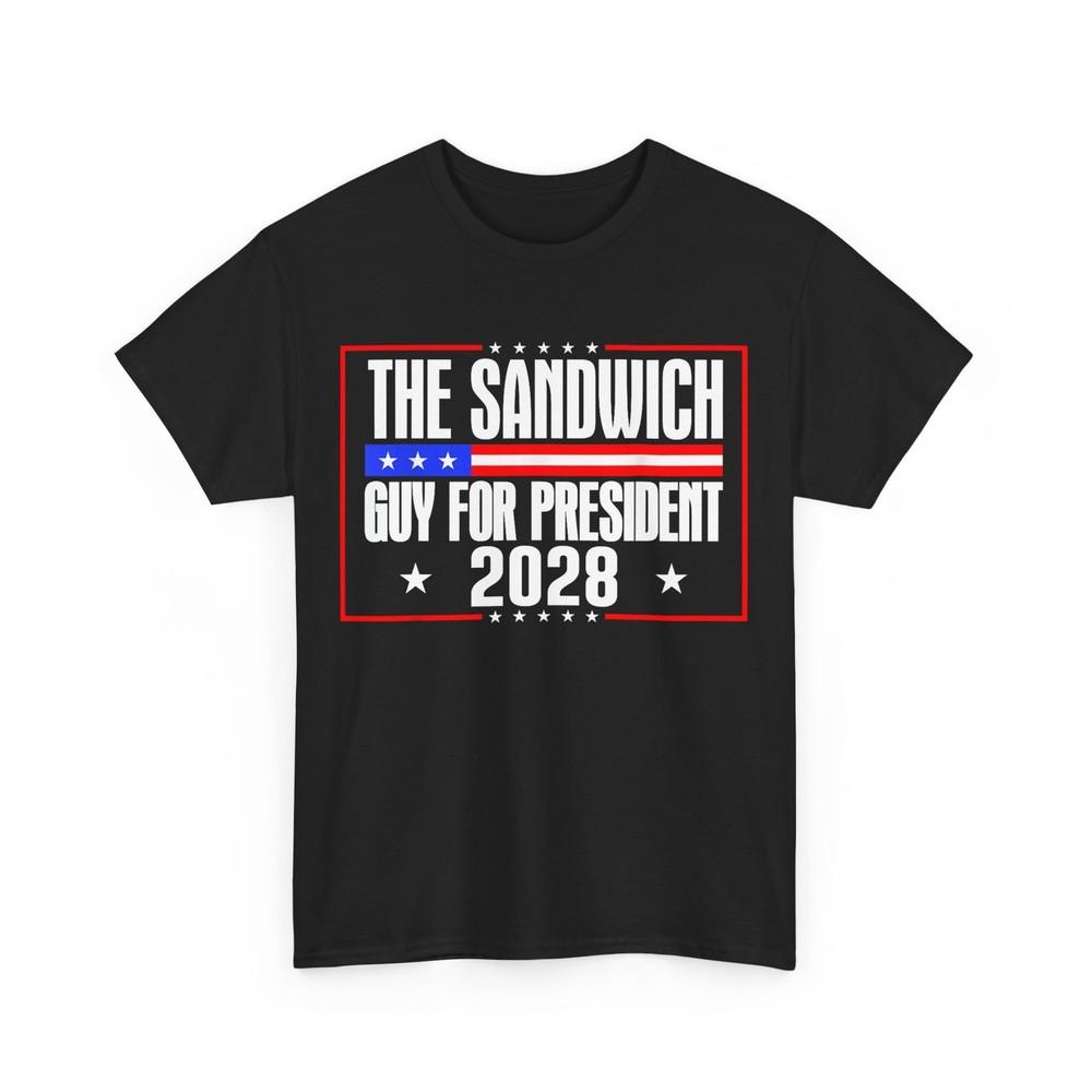 

The Sandwich Guy в президенты 2028, Бесплатная смешная политическая футболка из округа Колумбия XL