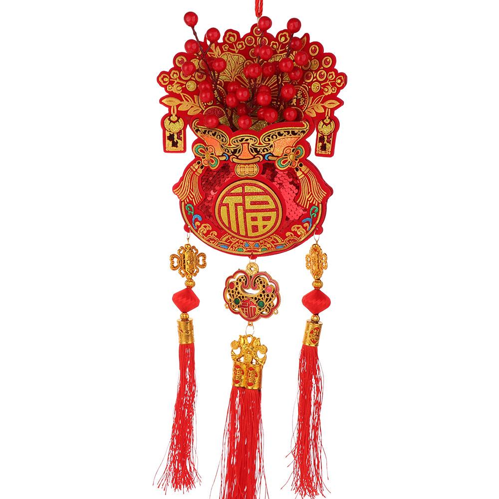 Traditional Design Spring Festival Pendants with Tassel Festive Hanging Ornaments  Window