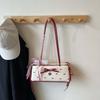 Contrast Color Bow PU Shoulder Bag Sweet Underarm Bags Shopping French Stick Handbag  School