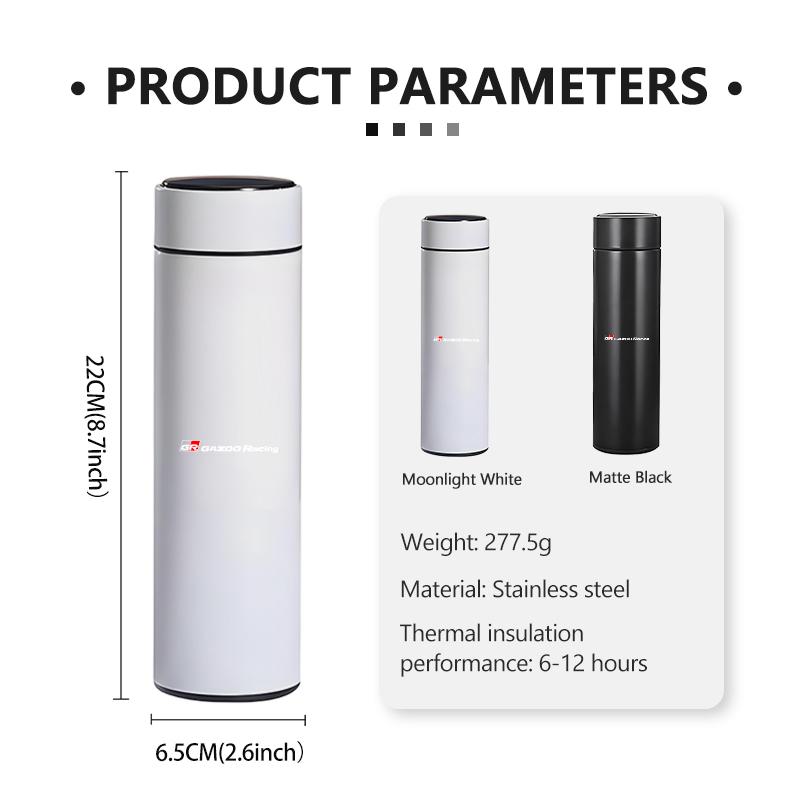 For Toyota Car Logo Badge Intelligent Thermos Cup Auto Smart Digital Thermos Cups Supra Aygo Prado RAV4 Hilux Yaris Corolla