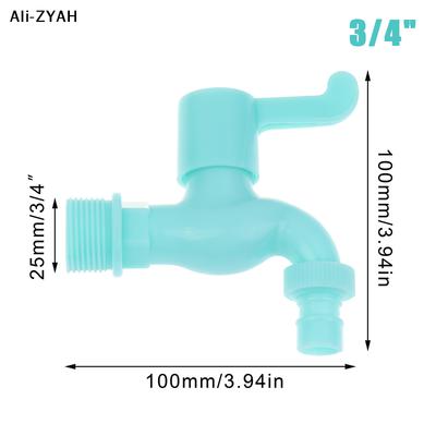 (YY)1Pc 2025 Wall Mounted Washer Faucet ABS Faucet 3/4" 1/2" Quick Connector Plastic Water Hose Garden Balcony Cooled Single Tap