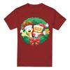 Garfield Christmas Wreath T-Shirt S-2XL, Cardinal