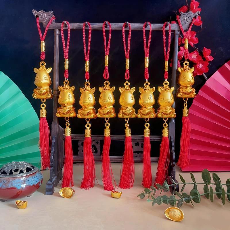 New! 6Pcs Chinese New! Year Lantern Pendant Lucky Decoration 2026 Year Of The Horse Wall Hanging Car Ornament Housewarming Gifts