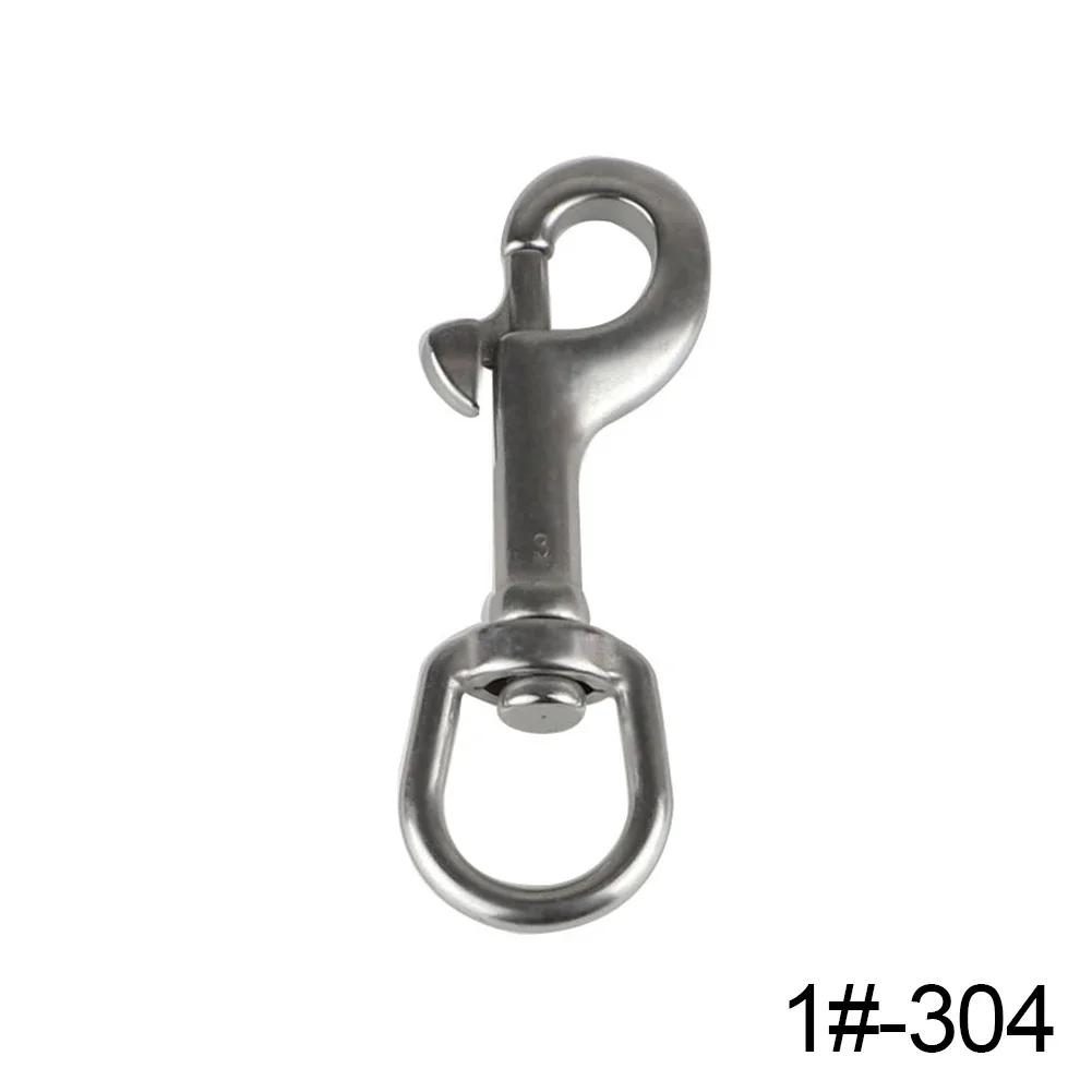 Single/Double Ended Scuba Diving Hook Stainless Steel Eye Bolt Snap Hook Quick Draw Link Carabiner 76-115MM Snap Hook Clip