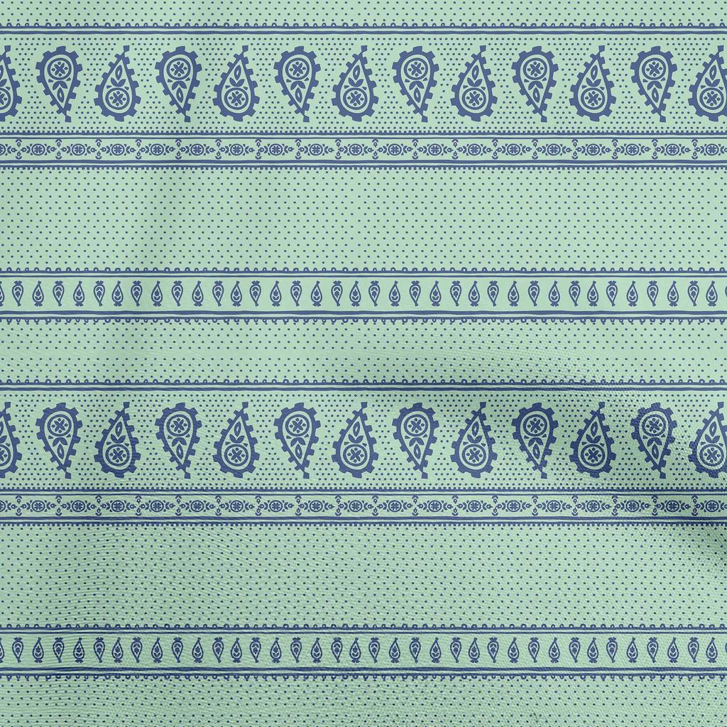 oneOone Bavlněný Flex Černá Látka Asijský Paisley Blok Šicí Materiál Potisk Látka Na Metráž 40 Palců