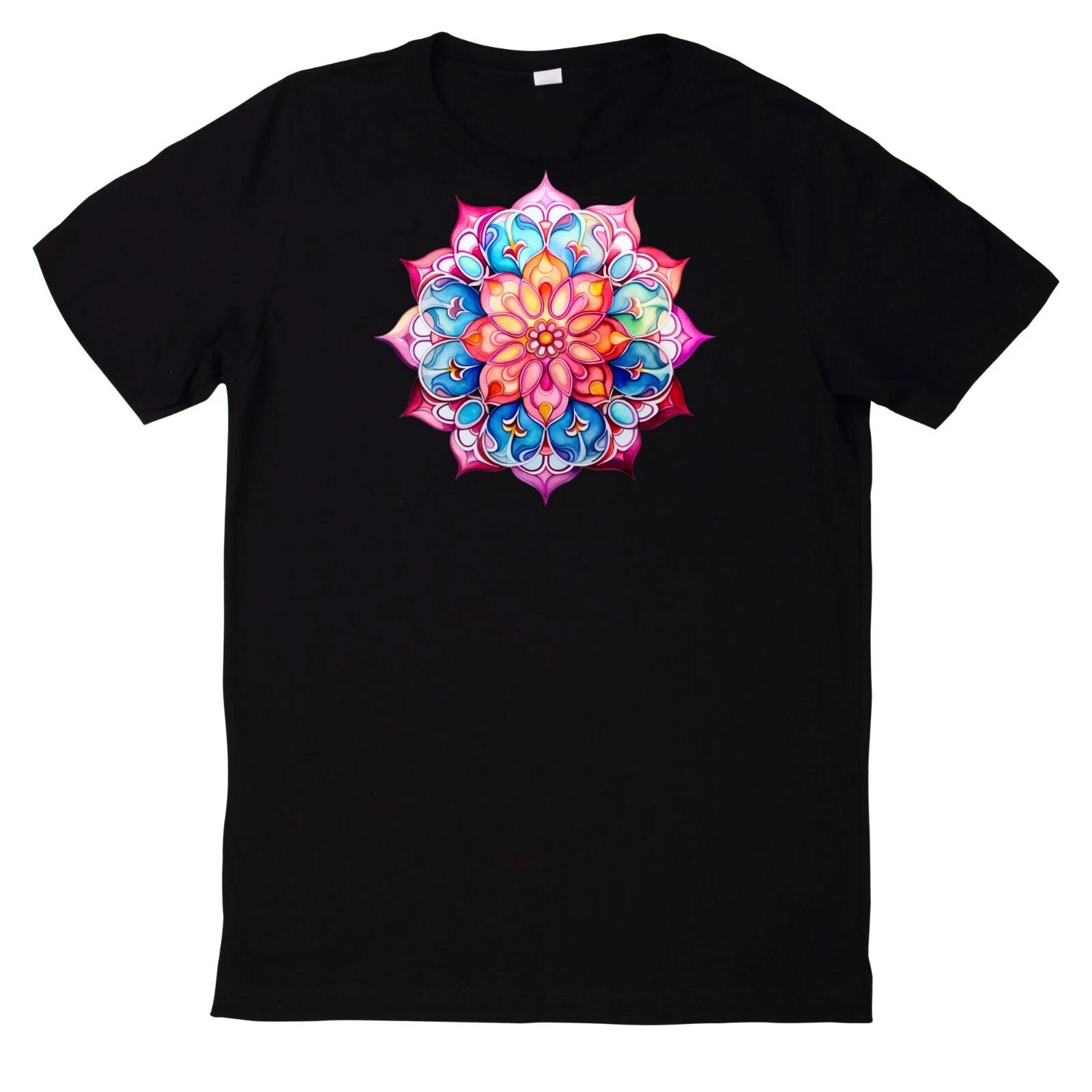 T-Shirt Aquarell Mandala Motiv Baumwolle XXXXL