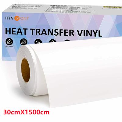 HTVRONT 12"X50ft/30x1500cm PU Heat Transfer Vinyl Roll for T-shirt Heat Press Vinyl Craft Iron On DIY HTV Film Printing Clothing