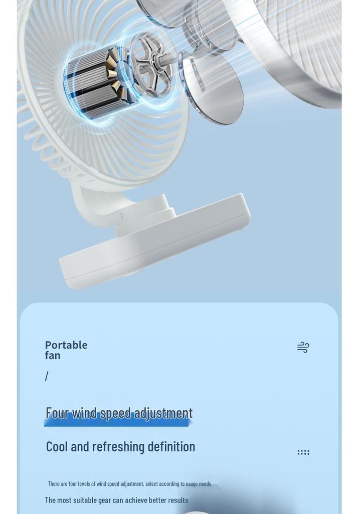 USB Rechargeable Desktop Oscillating Mini Fan for Dorm or Office