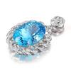 Luxury European-American Sapphire Zircon Pendant Necklace for Women