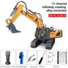 Non-Toxic 1/20 Alloy Remote Control Excavator 2.4G Upgraded Rc Car Model Unlimited Rotation Children Engineering Vehicle Toy For Kid Gift