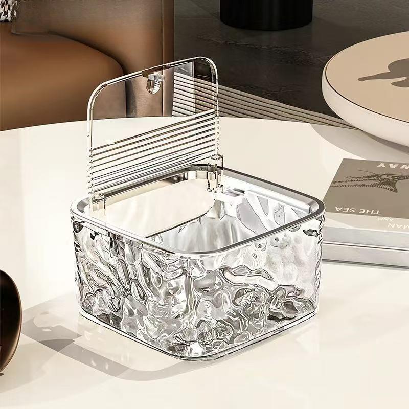 Große strapazierfähige Kunststoff-Aufbewahrungsbox für Mädchen mit transparentem Klappdeckel und dekorativen Elementen zur Organisation von Haaraccessoires und Schmuck