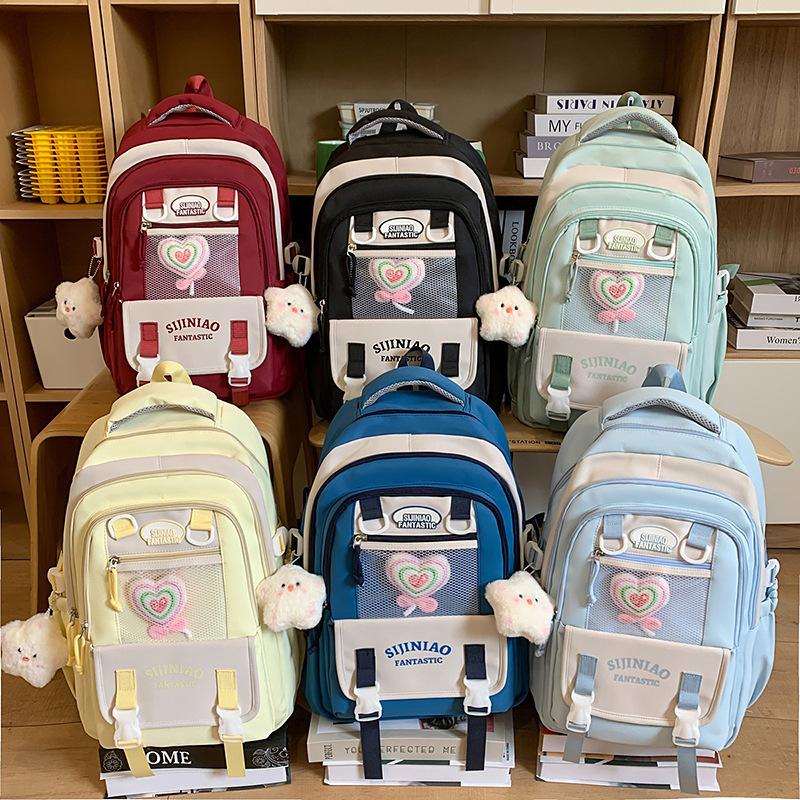 Sommer Neu Nylon Buchstaben Lässig Große Kapazität Mittelschüler Outdoor Paar Rucksack