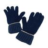 Loewe Anagram Logo Gloves Leather Tag Leather Tag Gloves Wool Navy