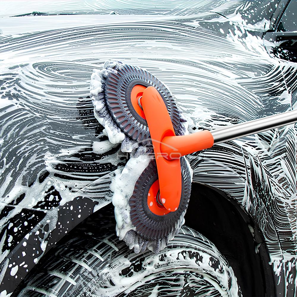 Double Head Car Wash Mop Cleaning Brush Chenille Microfiber Wipe Cleaning Brush Mop with Long Handle