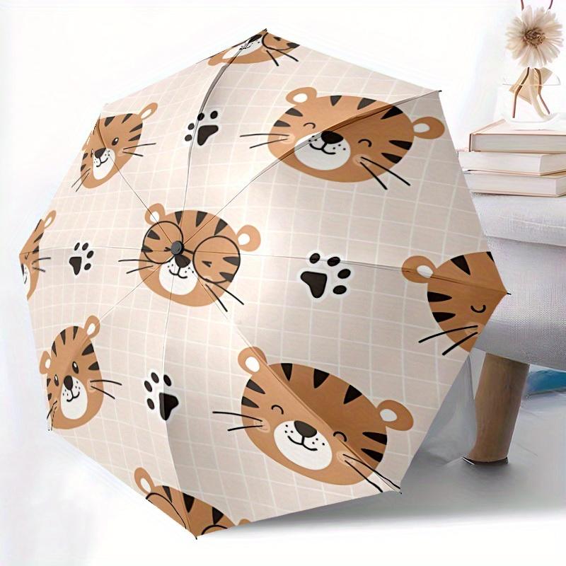 1pc Tiger Paw Automatic Open/close, All-Season Portable Folding Umbrella, Travel, Everyday, Formal Events - Compact Luxury Parasol, Outdoor Accessory,