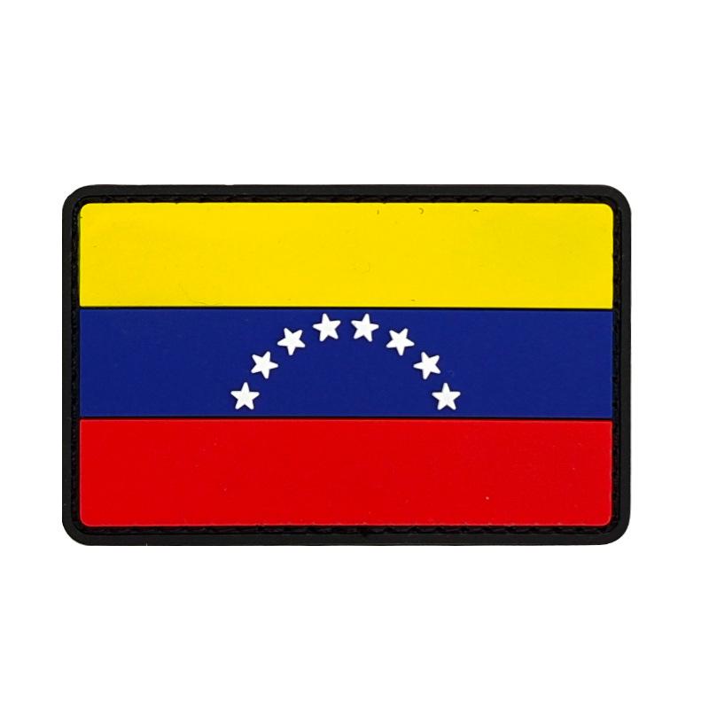 3D PVC Rubber World Flag Patch - Velcro Hook & Loop Decorative Badge