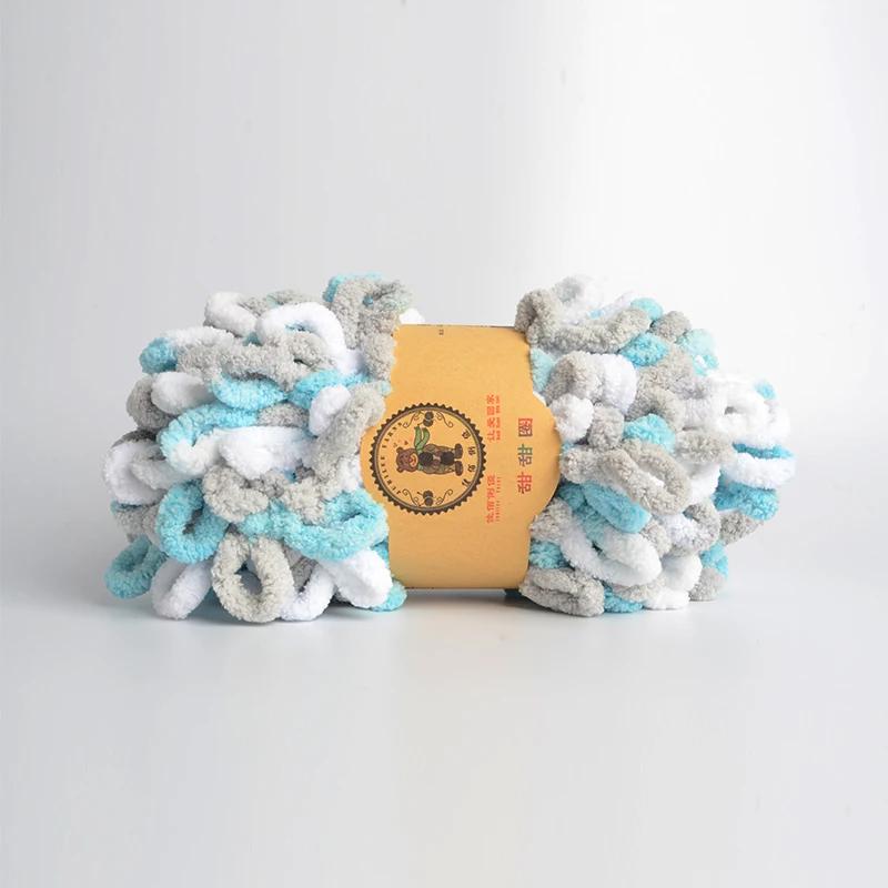 500g/Lot Hand Knitting Finger Loop Yarn Crochet Super Warm Puffy Circle Cotton Braided Rope Puffy Smart Polyester Sock Toy