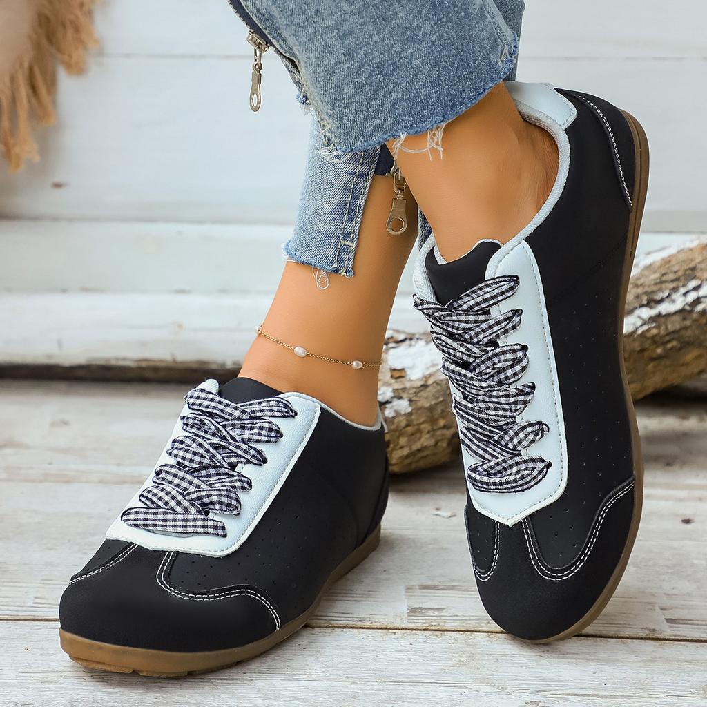 Women's Sports Shoes Spring New Fashion Comfortable Soft Sole Lace Up Casual Sneakers Retro Versatile Breathable Vulcanize Shoes