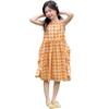 Girls' Summer Plaid Sleeveless Dress: Korean Style Loose Princess Dress for Middle and Older Children