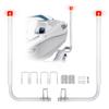 Boat Trailer Guide, 1.17M with LED Light Trailer Guide Poles, 2PCS Rustproof Galvanized Steel Trailer Guide Ons, Trailer Guides with PVC Pipes, for