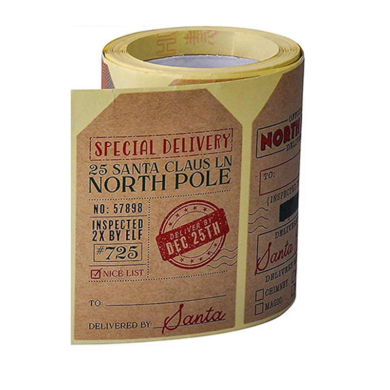 

Stickers, 200 Stickers/roll, Roll Pack Stickers, Christmas Decoration, Gift Series, Self-adhesive Stickers, Holiday Labels 200pcs/roll коричневый