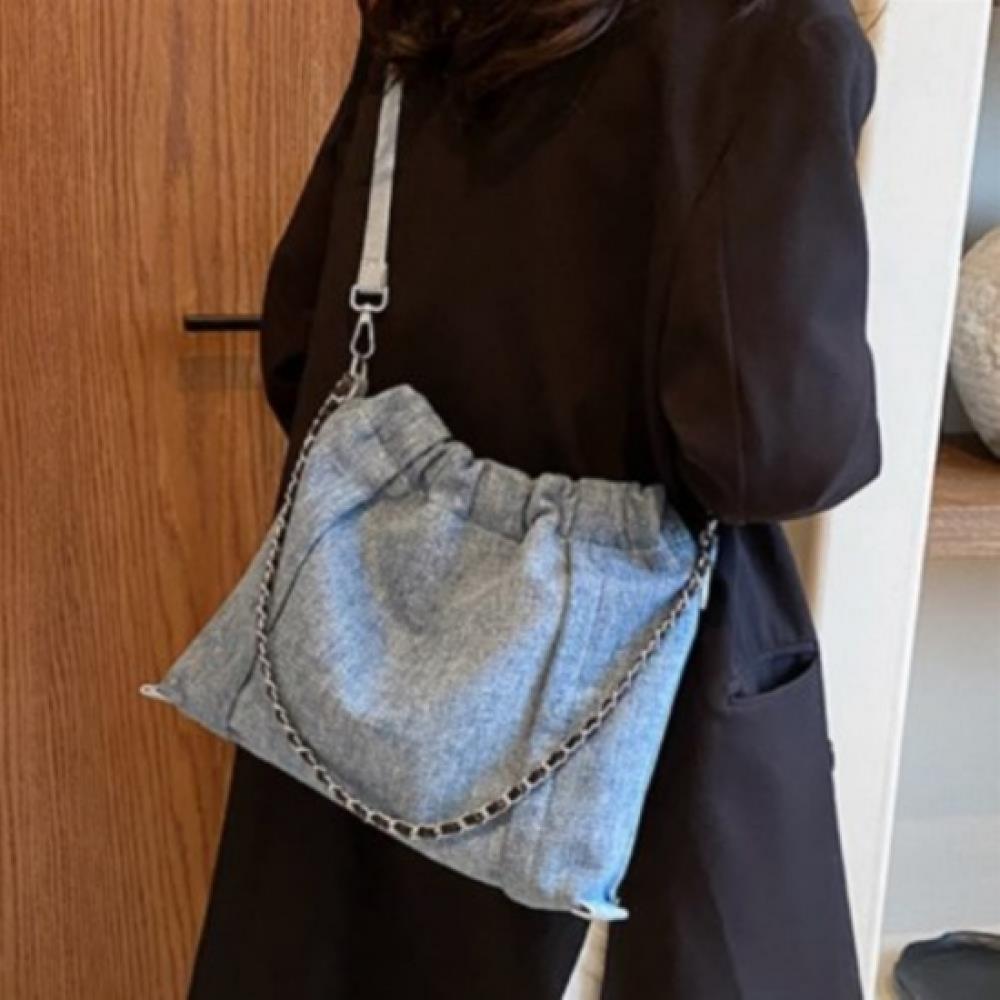 New ArrivalS Open Run Women S caSual Denim Shoulder Bag Gold Chain croSS Body