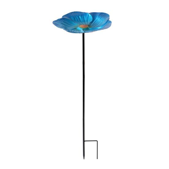 

Metal Flower Garden Stake Bird Bath Vintage Outdoor Bee Watering Station 25.6 Detachable Butterfly Feeder Bath Bowl for Outside Yard Lawn Decor